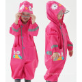 custom breathable waterproof kids rain coat set with hood and pocket children safety high quality rain gears